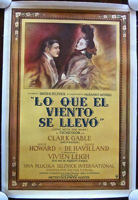 $ GONE WITH THE WIND 1939 ARGENTINEAN LB POSTER - GABLE (1 of 1)