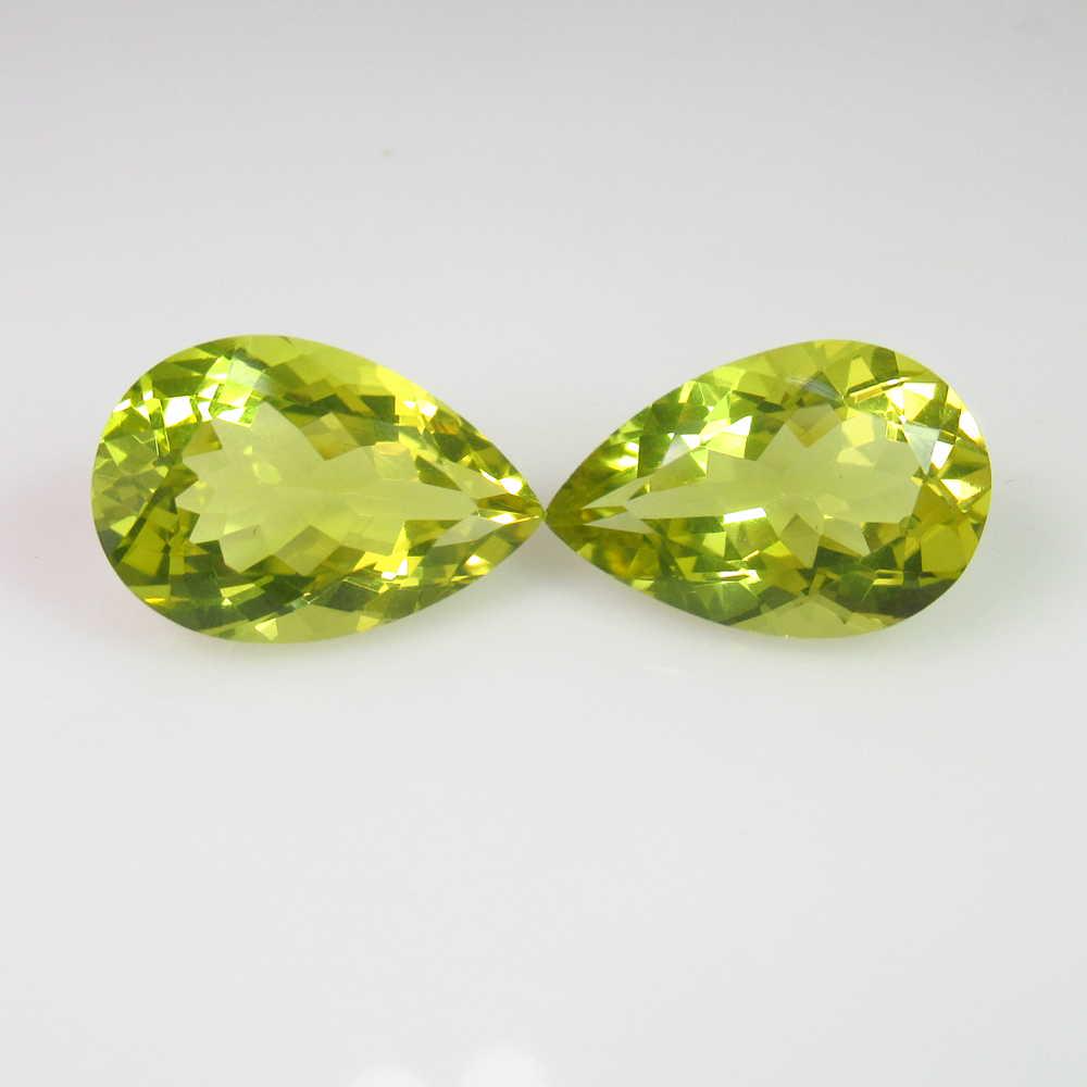 10.75 Ct Genuine Lemon Quartz Pear Pair: No Reserve! Title: 10.75 Ct Genuine Lemon Quartz Pear Pair Stone Clarity: VVS Gemstones: Natuarl Lemon Quartz Carat Weights: 10.75 Size/Dimensions: 15.20 x 10.20 x 6.80 mm / 2 PC's Additional Informat