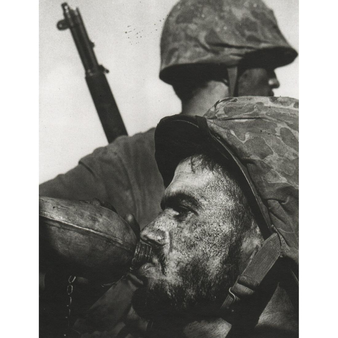 W. EUGENE SMITH - Marine in Saipan, 1944: Artist: W. EUGENE SMITH Print Title: Marine in Saipan, 1944 Medium: Sheet-Fed Gravure Printed in 1990's Printed in France Image Size: 7 x 5.5 inches William Eugene Smith (1918-1978) was an American ph