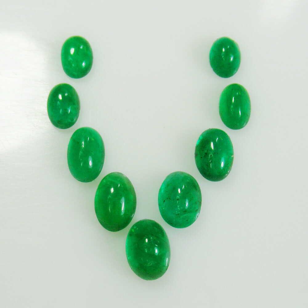 6.06 Ctw Natural 9 Zambian Emerald Oval Necklace Set (1 of 2)