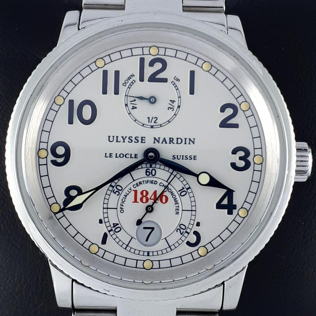 Ulysse Nardin - Marine Chronometer - Ref: 263 22 - Men: Brand: Ulysse Nardin Model: Marine Chronometer Reference Number: Ref: 263 22 Gender: Men Period: 2011-present Movement: Automatic Case material: Steel Extras: Box Type: Analogue wristwatch Shipped Ins