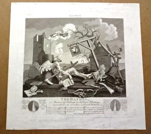 1808 Hogarth Engraving Tail Piece. The Bathos (1 of 3)
