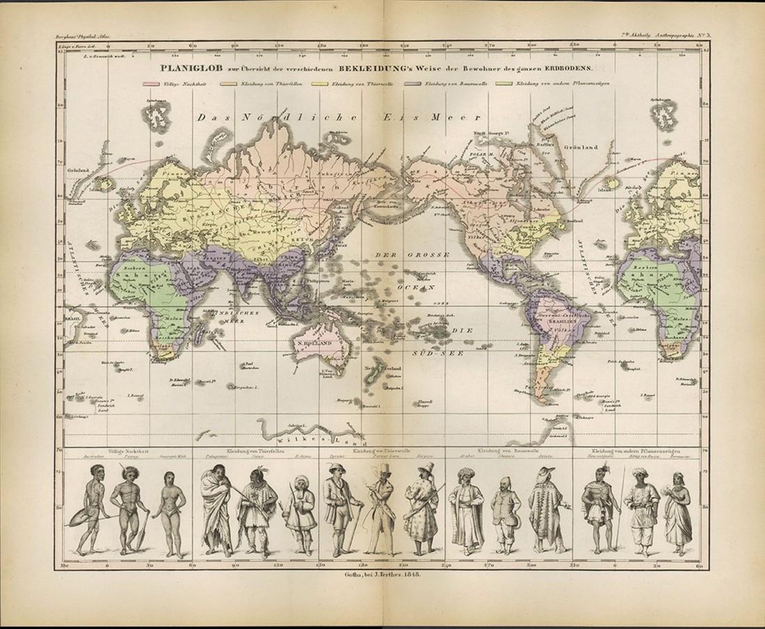 Rare 1st ed./1st state decorative map, 1848 (1 of 4)