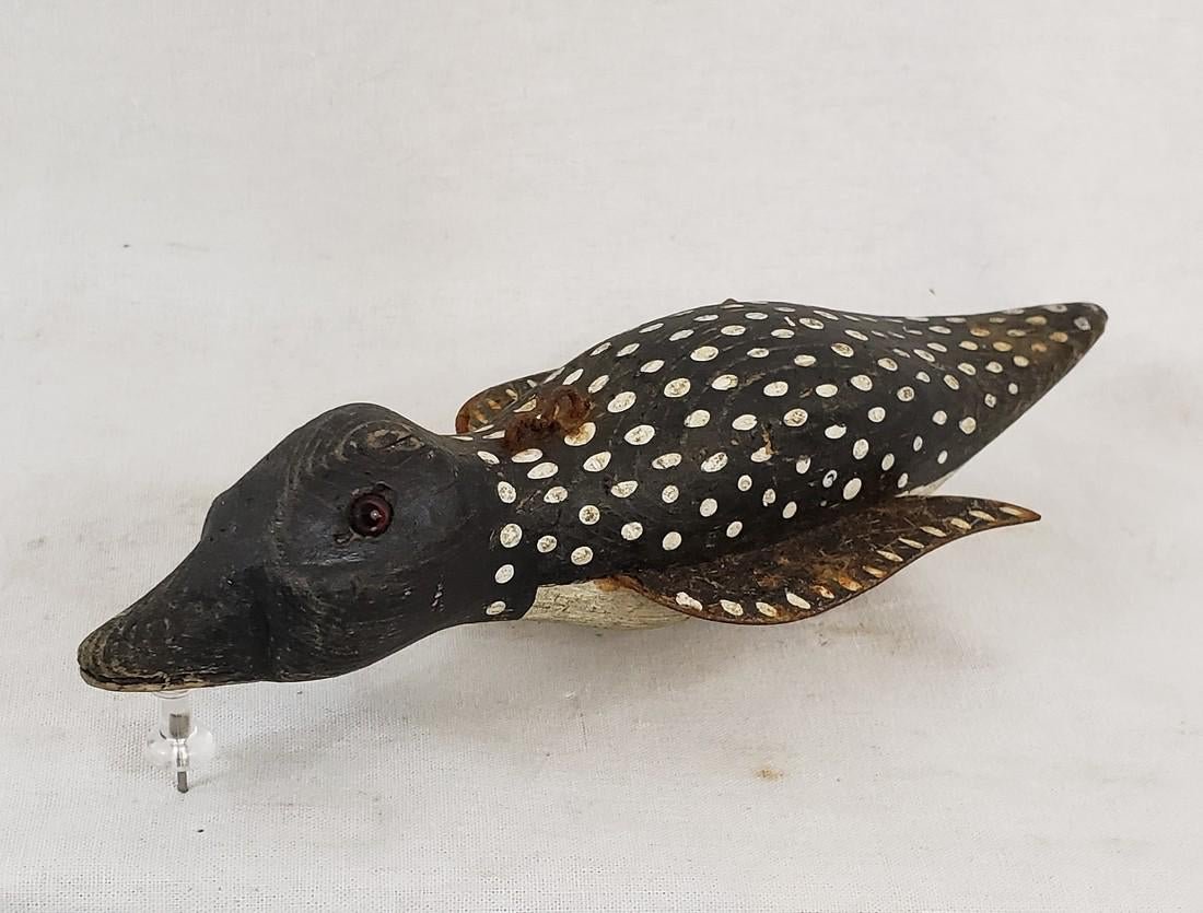 Wonderful Baby Loon Ice Fishing Decoy Ca 1950 (1 of 5)