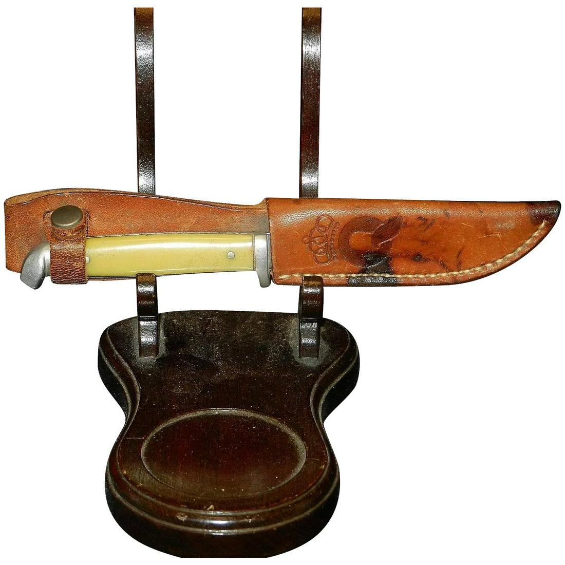 Vintage Queen Steel Bird& Hunting Knife with Leather (1 of 7)