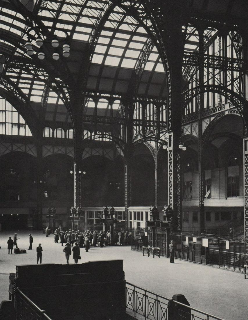 BERENICE ABBOTT- Pennsylvania Station, NY, 1937: Artist: BERENICE ABBOT Print Title: Pennsylvania Station, NY, 1937 Medium: Photo-lithograph Printed in: The USA, 1970’s Image Size: approx. 9 x 7” Berenice Abbott (1898 – 1991),was an American p