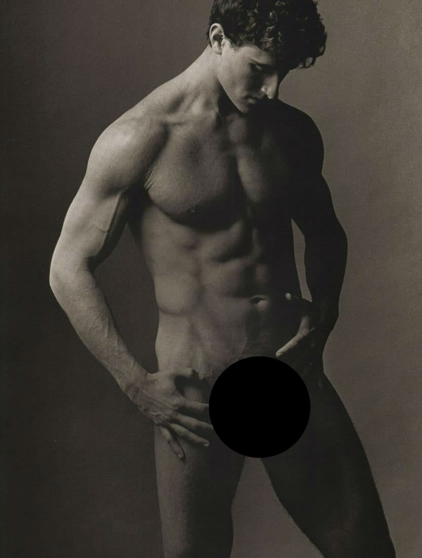 KEN HAAK - Male Nude,1983: Artist: KEN HAAK Print Title: Male Nude,1983 Medium: Tri-tone Photo-lithographs Printed in the 1980’s, in the US Image size (inches) approx. 10 x 6.5” Ken Haak(1923 - 1991) Celebrated fashion phot