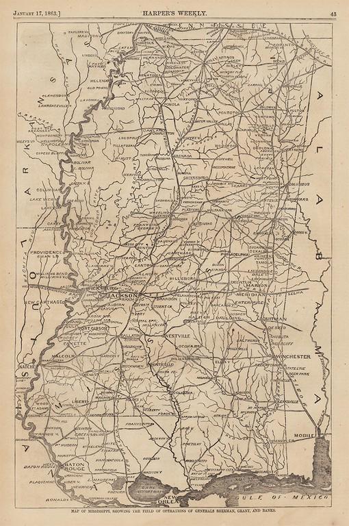 1863 Civil War map of Mississippi River Jan 07, 2020 Jasper52 in NY