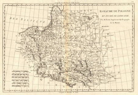 Royaume de Pologne et Duché de Lithuanie. Poland &: TITLE/CONTENT OF MAP: Royaume de Pologne et Duché de Lithuanie [The Kingdom of Poland and Duchy of Lithuania] DATE PRINTED: 1789 IMAGE SIZE: Approx 24.0 x 35.5cm, 9.5 x 14 inches (Large); Please note