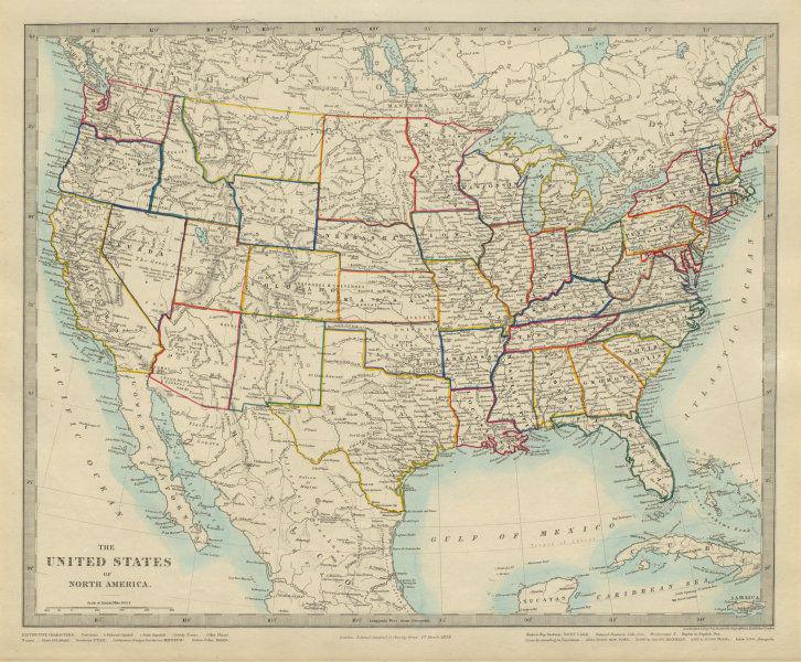 UNITED STATES with 36 states. Dakota & other (1 of 2)