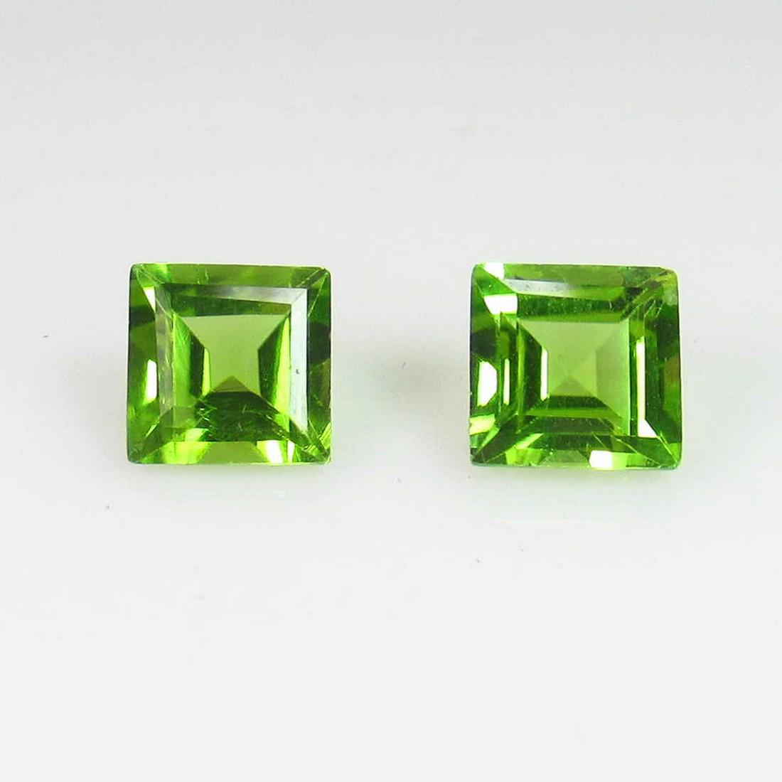 3.40 Ct Genuine Pakistan Peridot Square Pair: Title: 3.40 Ct Genuine Pakistan Peridot Square Pair Stone Clarity: VVS Gemstones: Natural Peridot Carat Weights: 3.40 Size/Dimensions: 7.00 x 7.00 x 4.30 mm / 2 PC's Additional Information: Top Class 