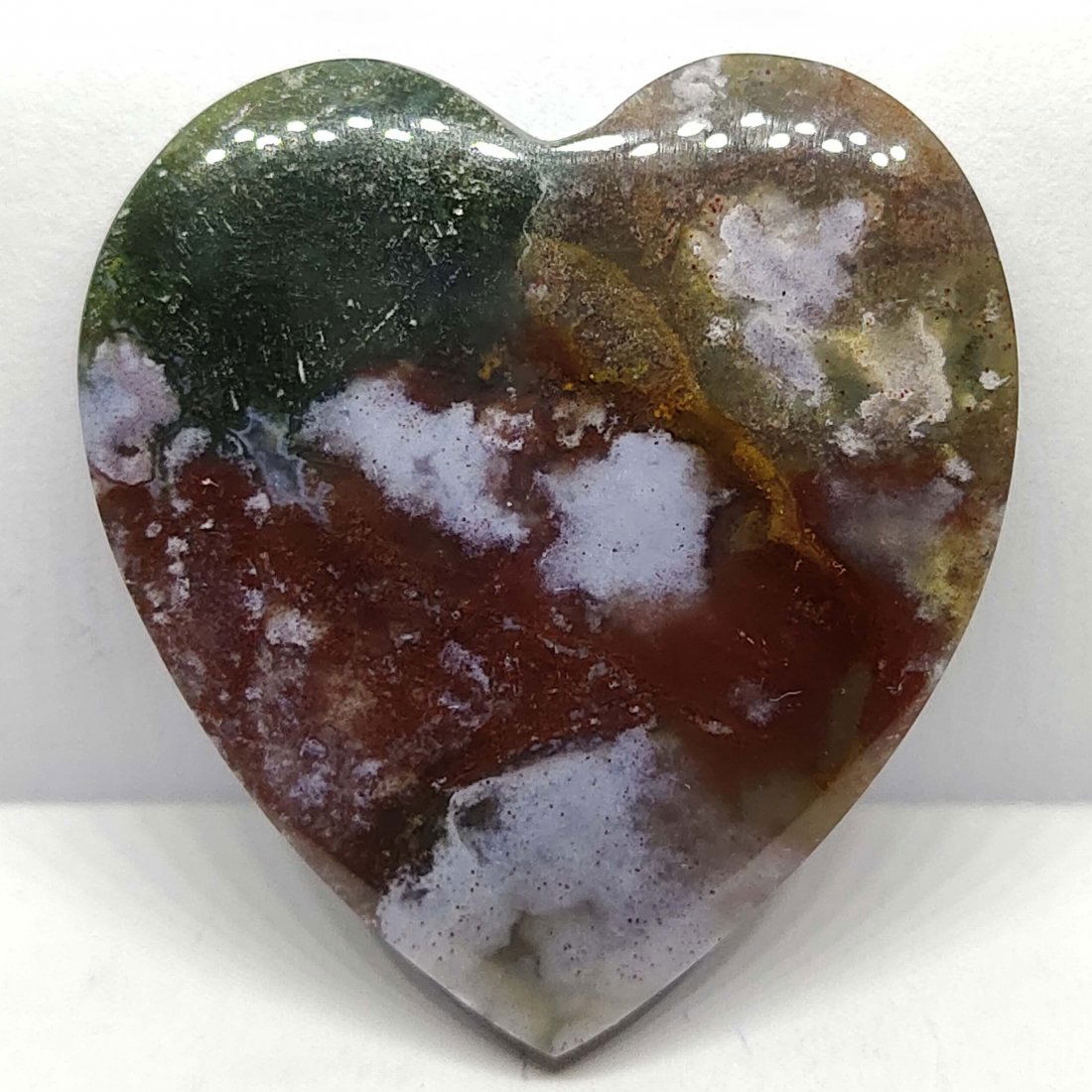 77.6 ct ct Natural moss Agate Heart (1 of 5)