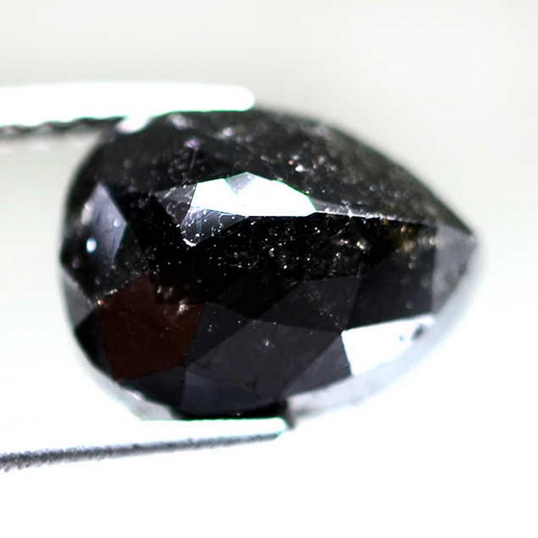 6.62 Cts Natural Pear Shape Black Diamond (1 of 2)