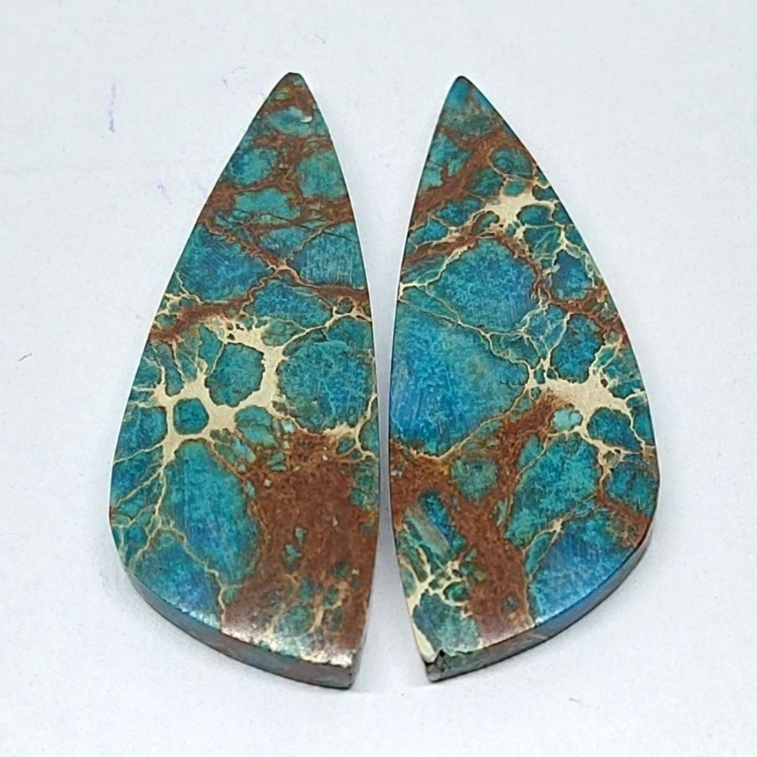 10/12 ct Natural Chrysocolla Pair (1 of 4)