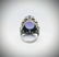 Sterling Silver Sz 7 Violet Jade Cocktail Ring w Spinel - 2
