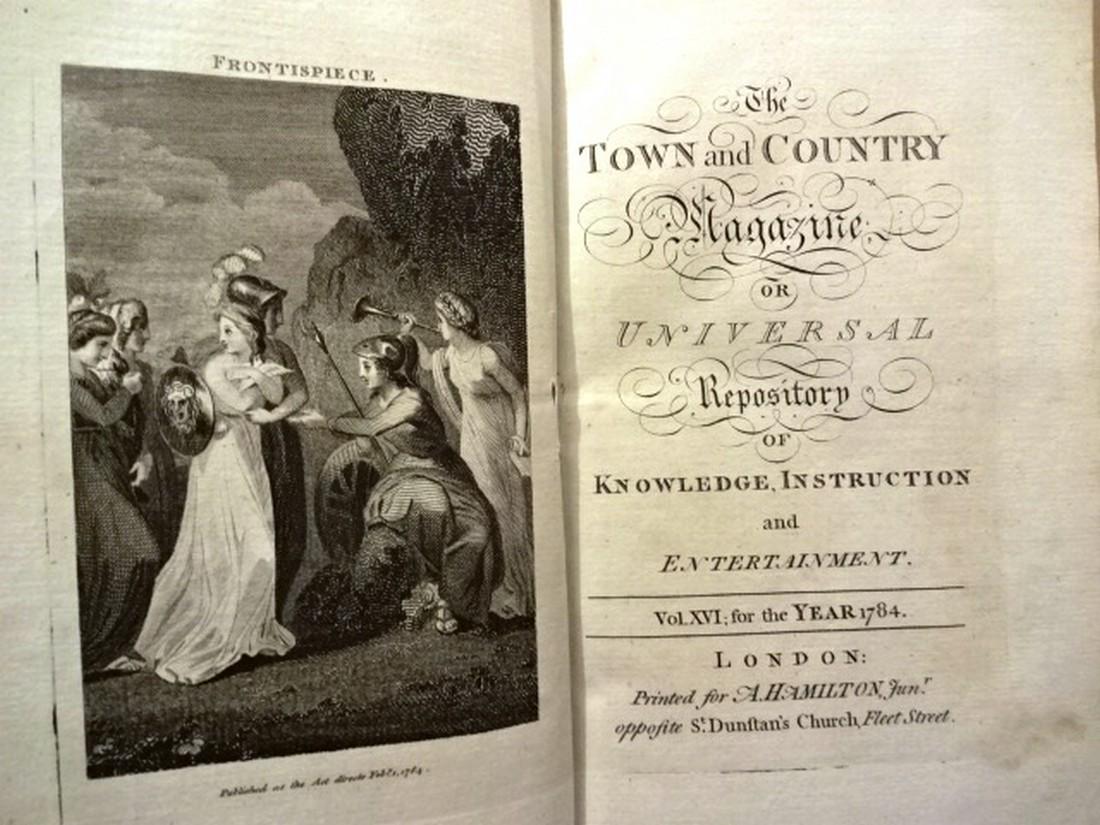 1784 Volume Town and Country Magazine w/ Plates (1 of 9)