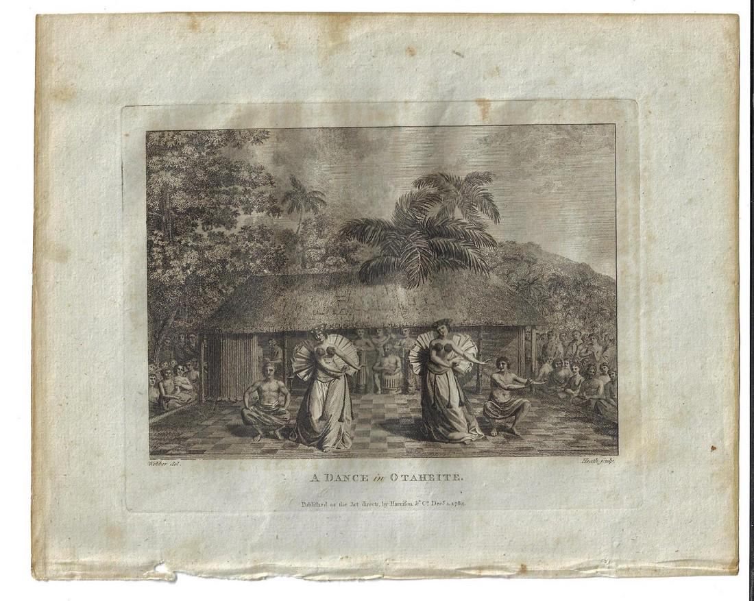 1784 Engraving Dance on Tahitian Natives (1 of 1)