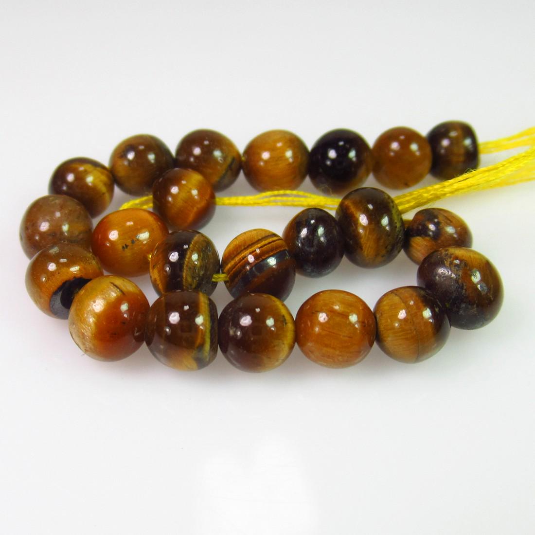 19.23 Ct Genuine 22 Drilled Tiger's eye Ball Beads (1 of 2)