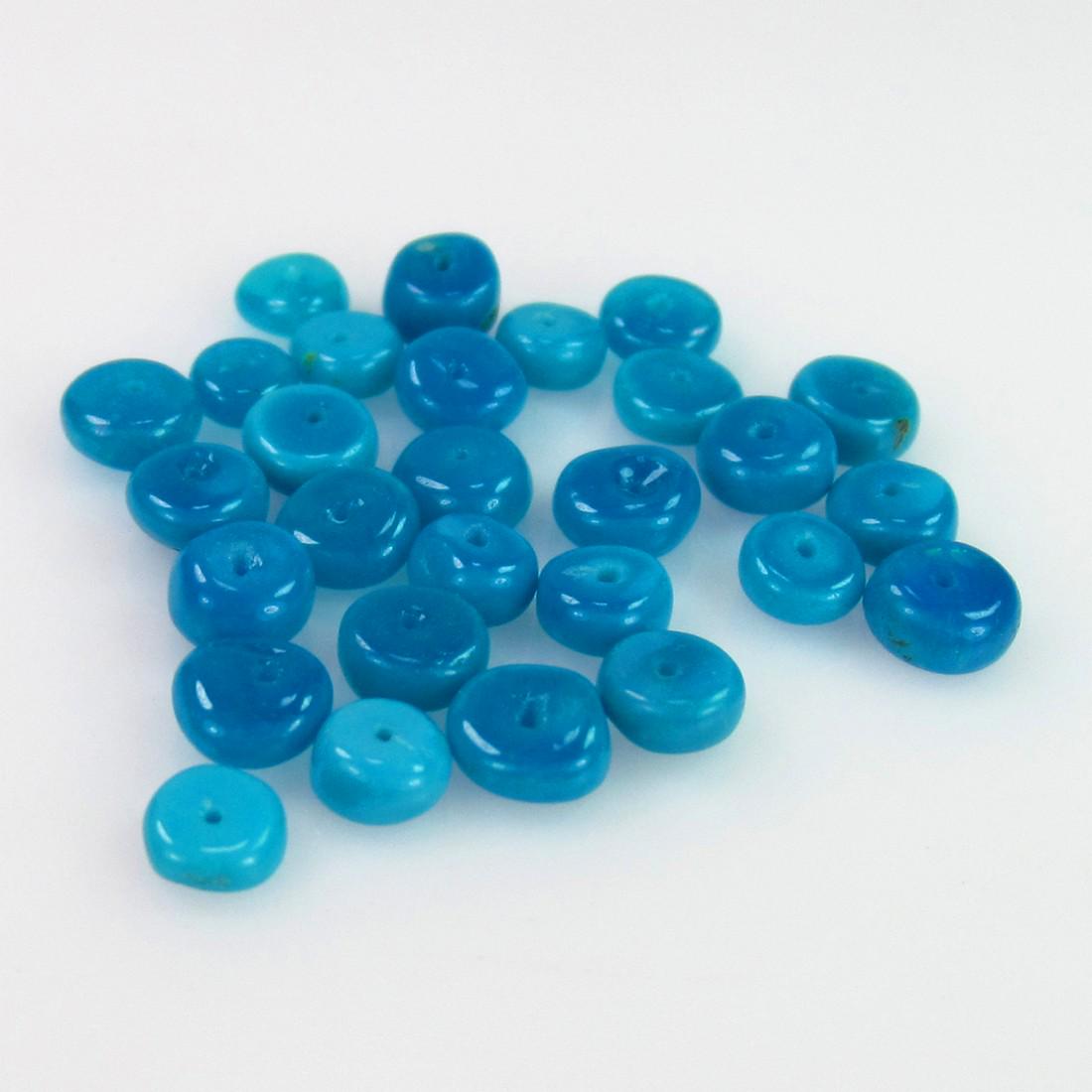 5.21 Ct Genuine 28 Drilled Round Blue Opal Beads (1 of 2)