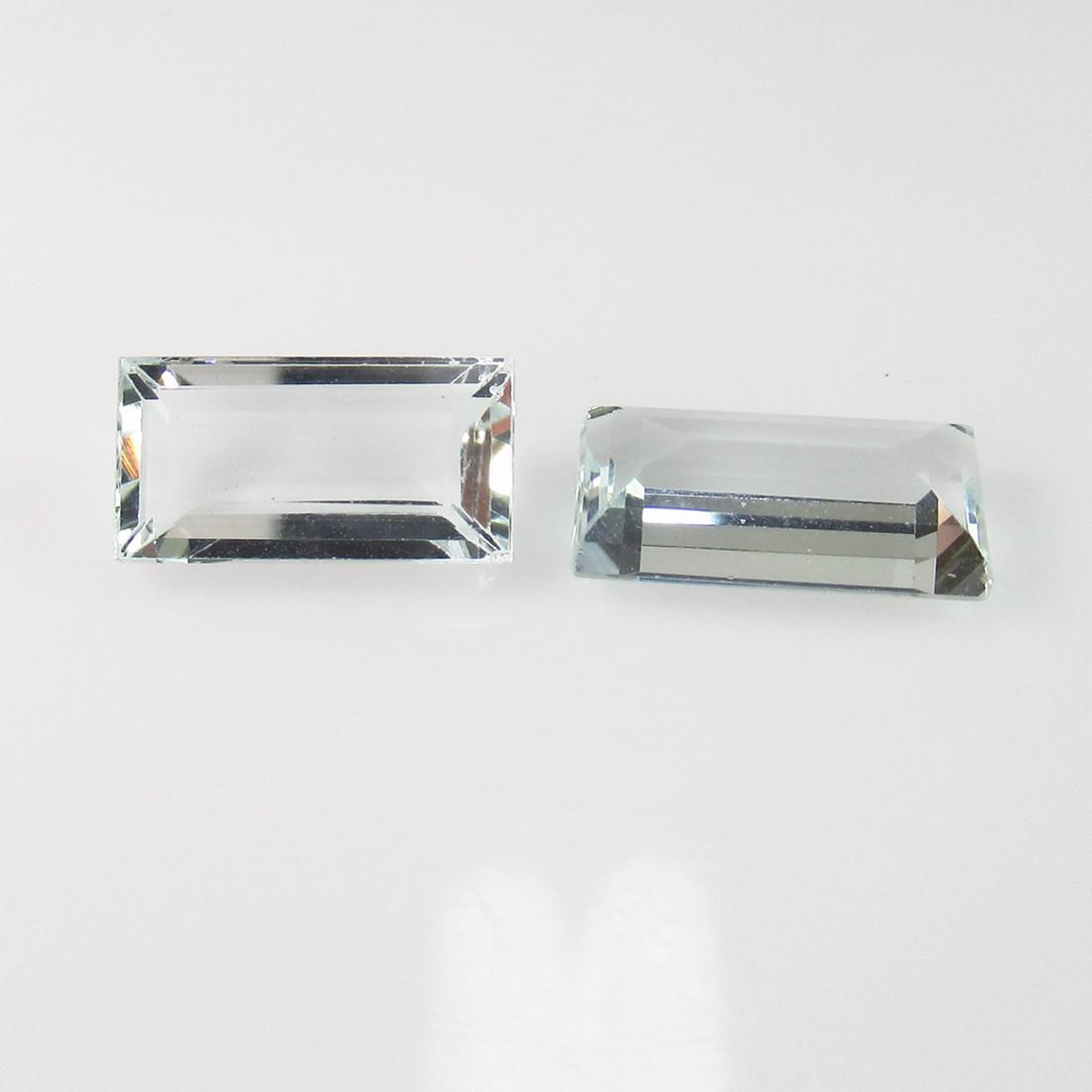 4.77 Ct Genuine Aquamarine Rectangle Pair (1 of 2)