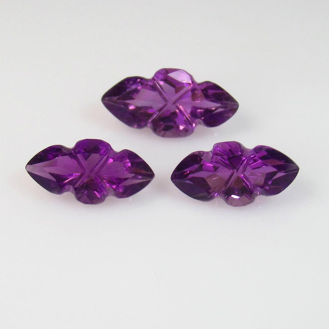3.59 Ctw Natural Purple Amethyst Leaf Carving Set (1 of 2)