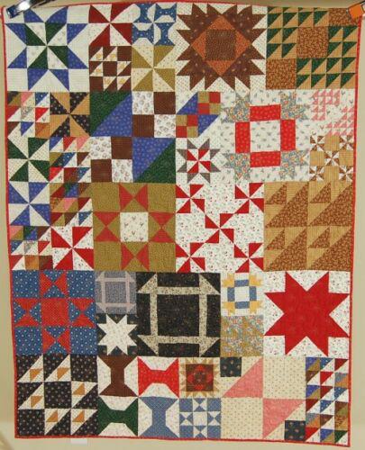 Sampler Star Pinwheel Spool Flying Geese Crib Quilt (1 of 12)