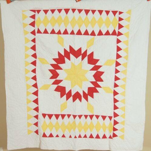 Vintage 1890's Lone Star Antique Crib Quilt (1 of 7)