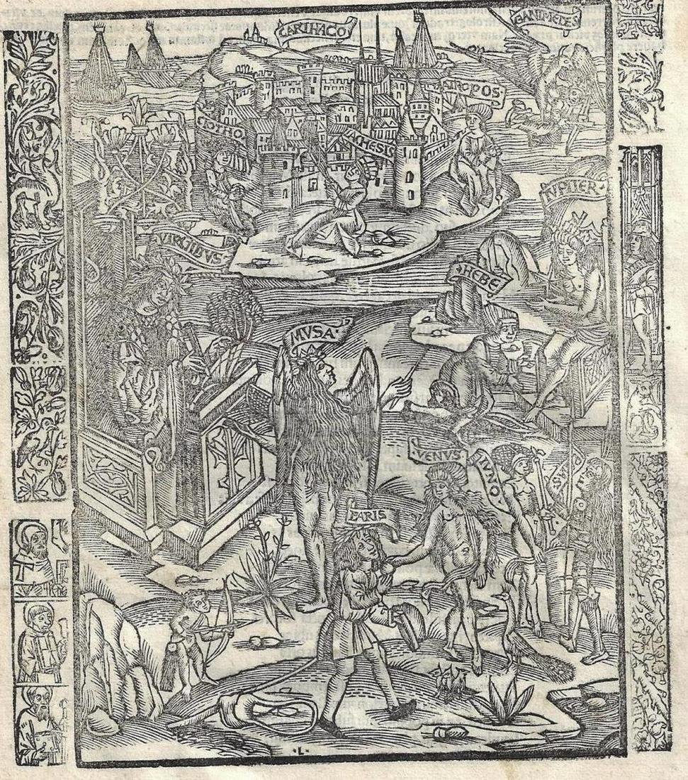 1522 Fine Woodcut Engraved Leaf Virgil Aeneid (1 of 3)