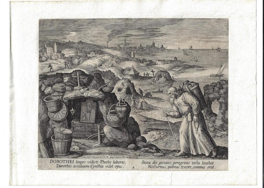 1600 Engraving Sadeler and De Vos Dorothei (1 of 1)