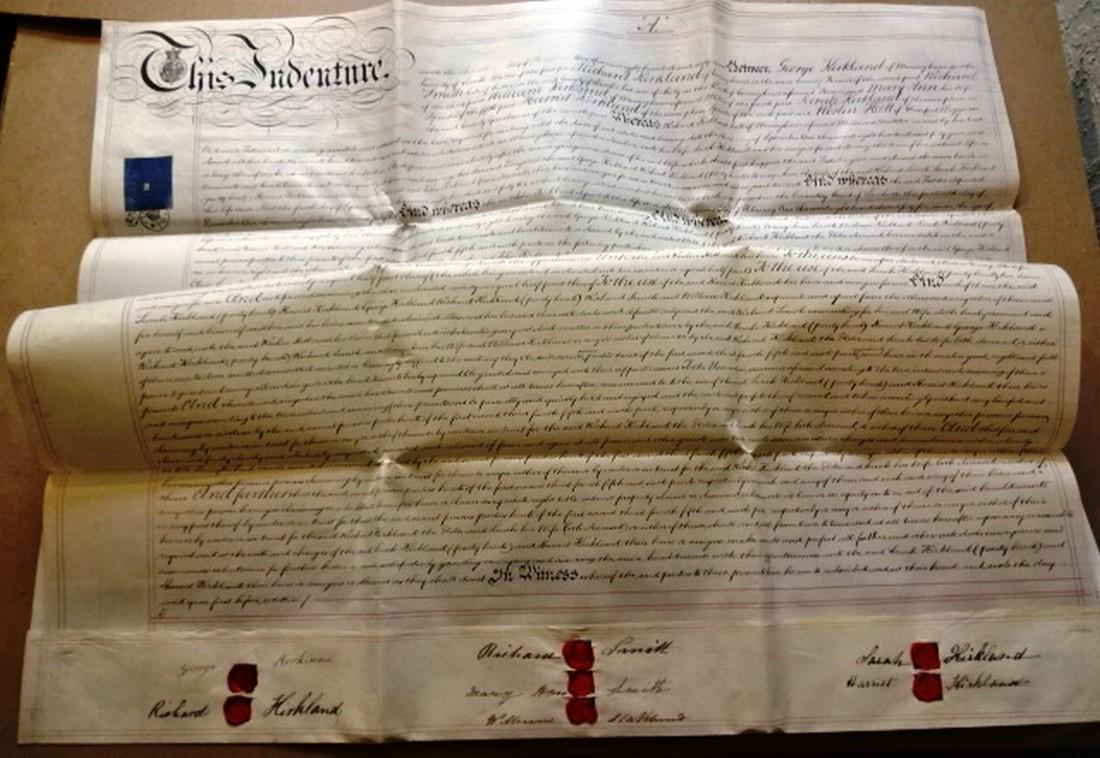 1869 English Vellum Deed Seven Seals (1 of 3)