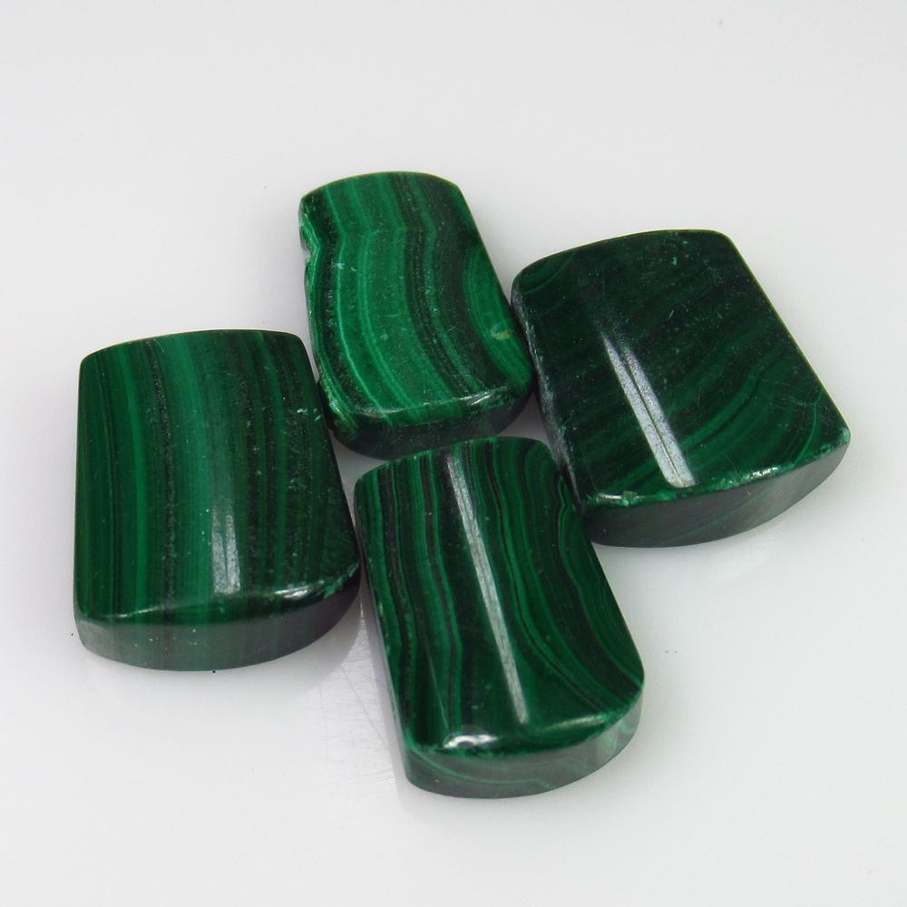 36.20 Ct Genuine 4 Green Malachite Drilled Fancy Cut (1 of 2)