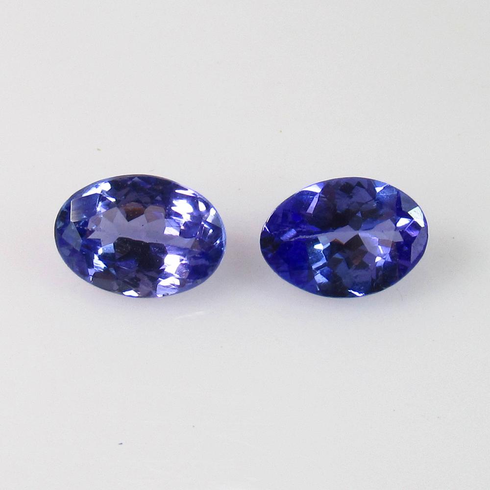 1.45 Ct Genuine Tanzanite Oval Pair (1 of 2)