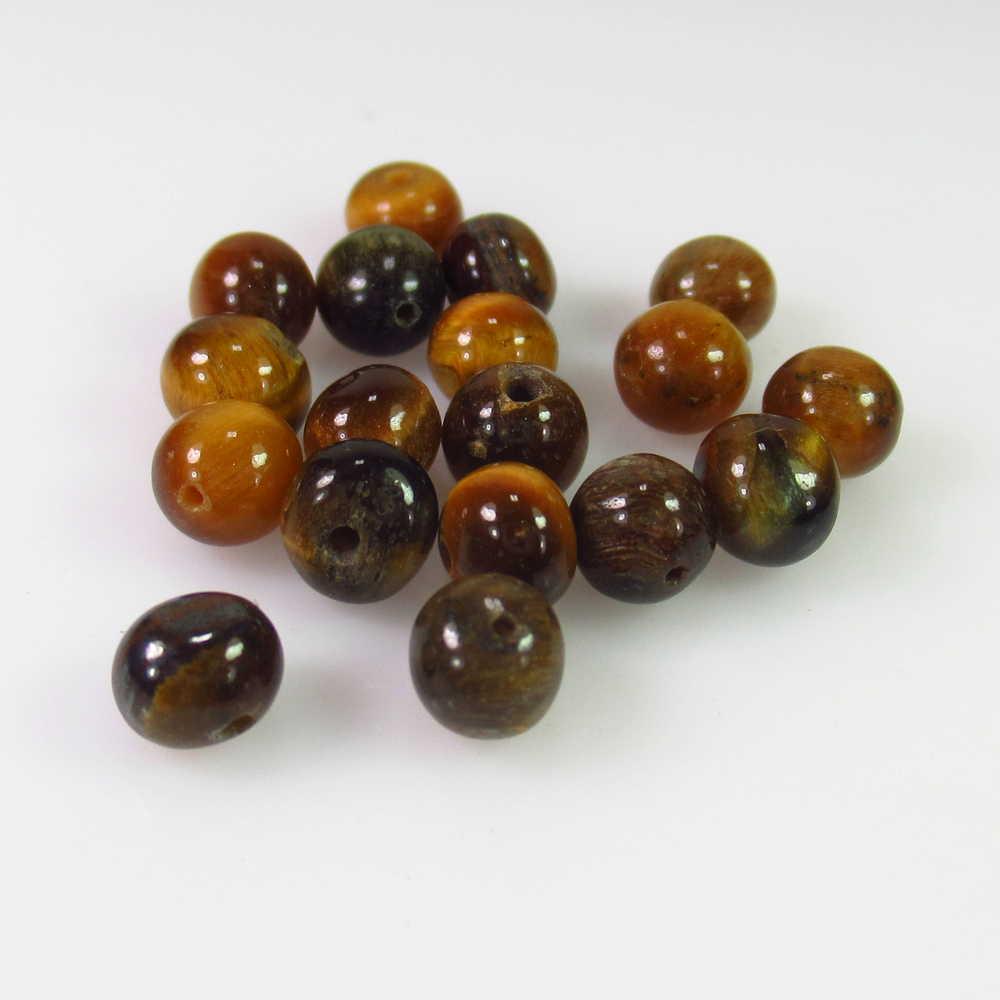 16.04 Ct Genuine 18 Drilled Tiger's eye Ball Beads (1 of 2)