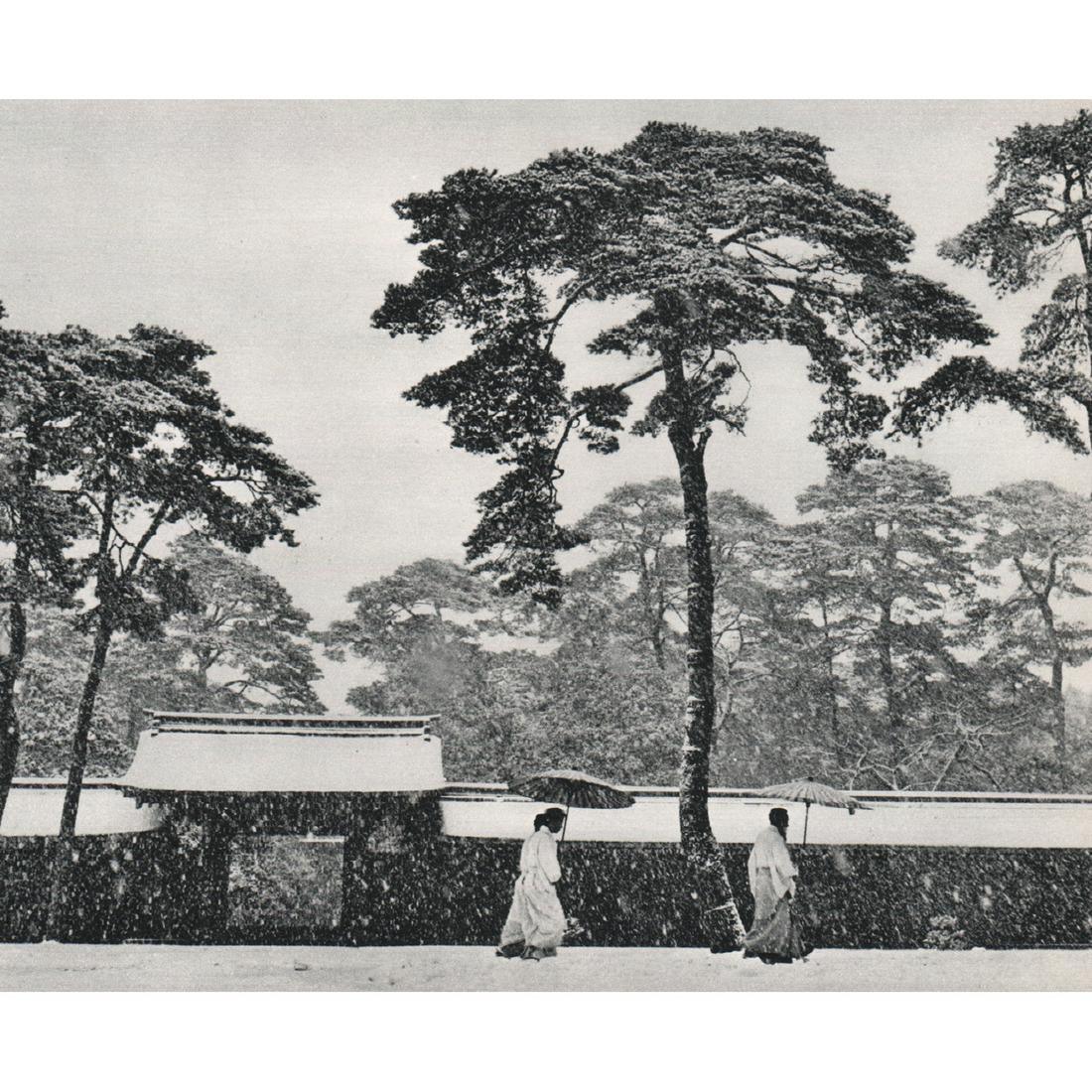 WERNER BISCHOF - Shinto Priests, Tokyo 1952: Artist: WERNER BISCHOF Print Title: Shinto Priests in the Temple Garden, Tokyo 1952 Medium: Sheet-fed Gravure Printing Date: 1960's Printed in Holland Image Size: 6 x 7.25 inches Werner Bischof (1916-