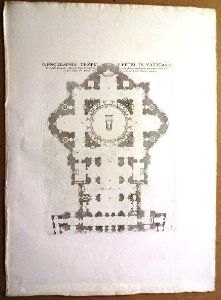 18th C Engraving Architecture St. Peter's Cathedral (1 of 2)