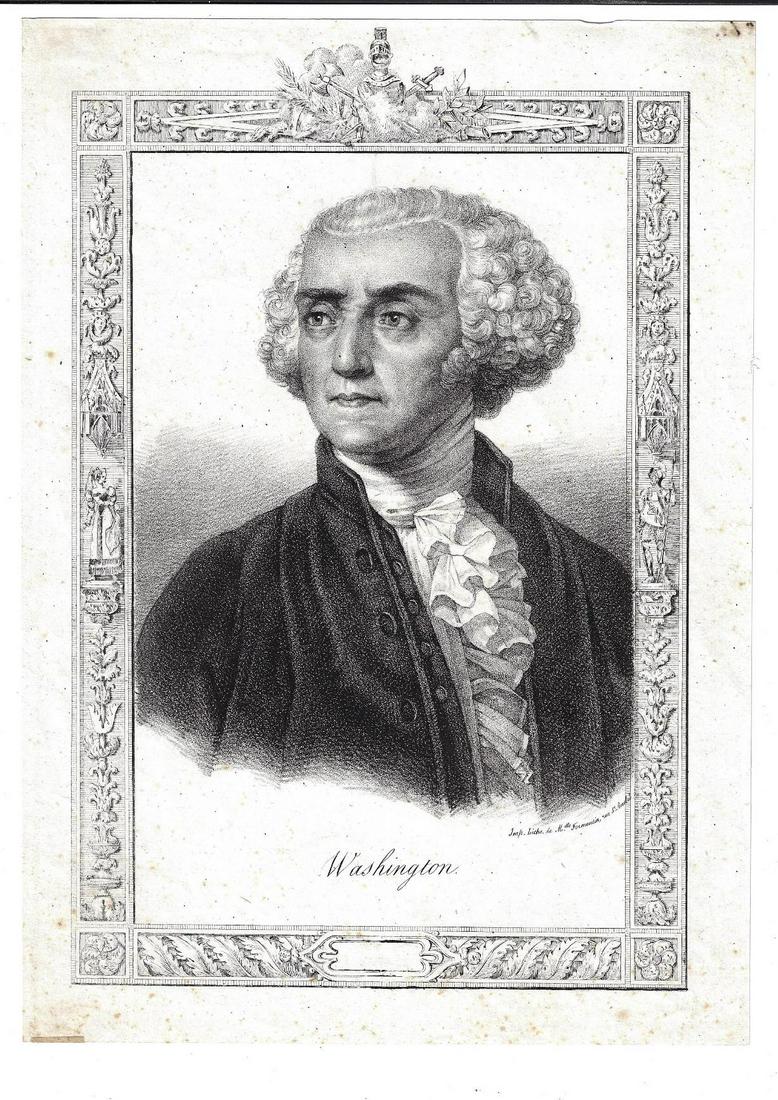 1827 Large Fine Engraving George Washington (1 of 1)