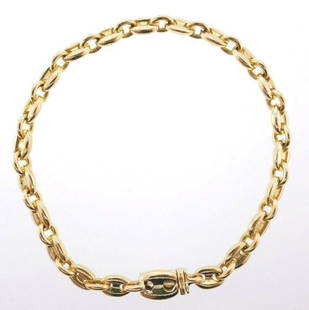 18k Yellow Gold Cartier Chain Bracelet: NS JJ00 18k yellow gold Cartier chain bracelet Assembled with a bead clasp Stamped with the Cartier maker's mark, serial number and a hallmark for 18k gold Measurements: Length is 7 inches, width