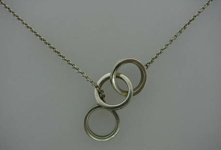 COOL Tiffany & Co. Sterling Silver Necklace: DK Tiffany & Co. Sterling Silver Necklace · Wonderful necklace that is a necessity in your collection. · The weight is 5.5 grams. · The length of the necklace is 19 inches. · This is in good