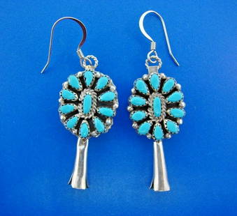 COOL Native American Silver & Multi Color Turquoise: DK Silver & Multi Color Turquoise Earrings · This is a must for any collector. · The weight is 11.8 grams. · The length is 2 3/8 inches. The width is ¼ of an inch. Reserve: $245.00 