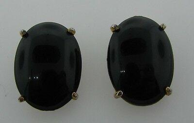 TIMELESS Schiaparelli Onyx Earrings Costume & Vintage: DK Schiaparelli Vintage Pair of Onyx Earrings · Wonderful pair of earrings that is a necessity in your collection. · The weight is 13.1 grams. · The length is 1 ¼ inches. The width is ½ of