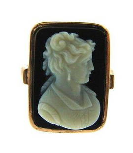 ELEGANT 14k Rose Gold & Cameo Ring: DK 14k Rose Gold & Cameo Ring · Wonderful ring that is a necessity in your collection. · The weight is 5.5 grams. · The height is ¾ of an inch. The length is ½ of an inch. The width is ¼ of