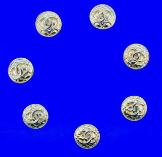 Chanel Costume Buttons Gilt Button Covers: AK U00 Chanel Costume Buttons Gilt Button Covers · Wonderful buttons that are a great addition to your collection. · Weight is 68 grams. · Made of Gilt Metal · Measurements – Diameter: