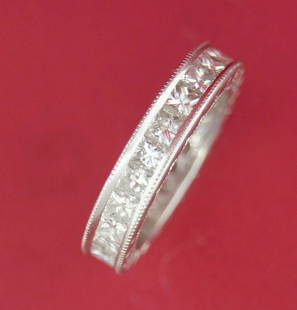 Elegant 3.60 cts PRINCESS CUT DIAMOND PLATINUM BAND: V AOOO V AOOO Elegant and Classy Diamond & Platinum Eternity Band Elegant and Classy Diamond & Platinum Eternity Band Dream …. Love…. Beauty… Eternity… This fabulous antique band