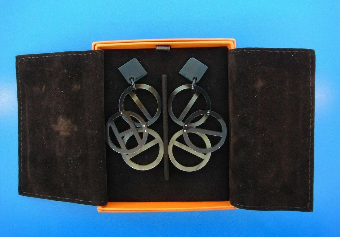 CHIC Hermes Paris Bakelite Earrings w/Box & Pouch (1 of 2)