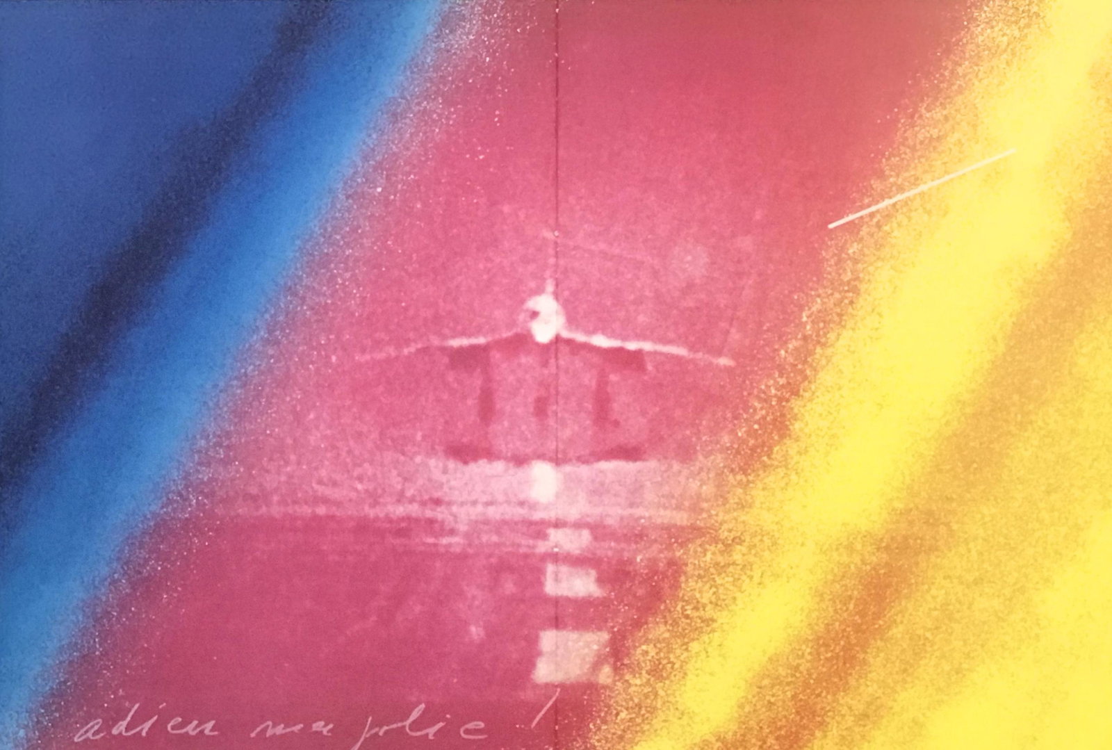 Jacques Monory original serigraph "Adieu mon jolie": Medium: original serigraph. Executed in 1982 for what was planned to have been the very last issue of Derrière le Miroir (issue No. 250), and published in Paris by the Maeght atelier. Size: 15 x 22 i