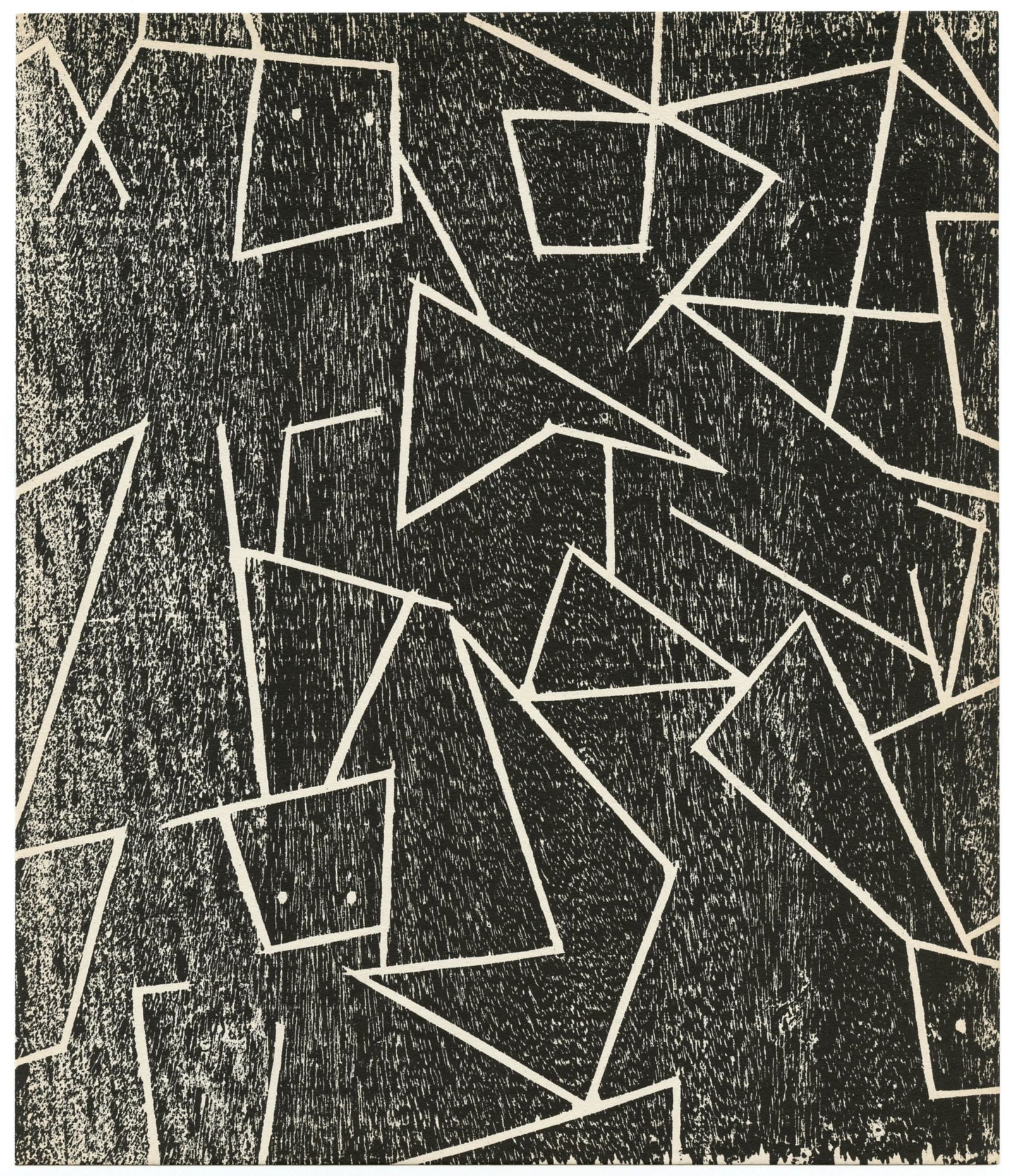 Jean Hans Arp original woodcut "After the Battle of: Medium: original woodcut. Printed in Paris by Mourlot and published by Pierre à Feu and Maeght Editeur for the Marcel Duchamp / André Breton project Surréalisme en 1947. Issued in a limited edition