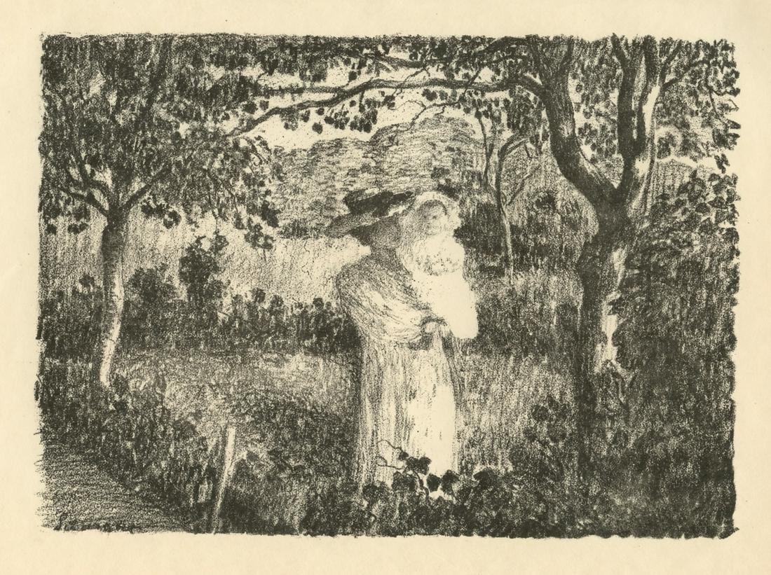 Henri Lebasque original lithograph "La promenade au: Medium: original lithograph. This is a beautiful impression of this scarce Henri Lebasque lithograph, from the deluxe edition without letters. Printed in Paris by A. Clot and published in 1903 by Gaze