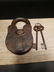 Cast Iron Colt Firearms Ammo Box Padlock Lock & Key - 12