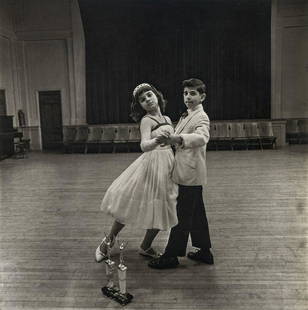 DIANE ARBUS - Junior Ballroom Dance Champions, Yonkers: Artist: Diane ArbusTitle: Junior Ballroom Dance Champions, Yonkers, NY, 1962Medium: Photo Litho, 1972, USADimensions: 8.3x8.4Heat Wax Mounted on 11x14" Conservation Board Diane Arbus was an American