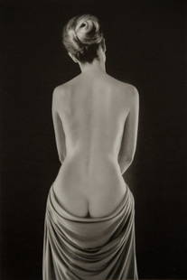 RUTH BERNHARD - Draped Torso, 1962: Artist: Ruth BernhardTitle: Draped Torso, 1962Medium: Duotone Photoengraving, 1986, USADimensions: 6x8.85"Heat Wax Mounted on 12x16" Conservation Board Ruth Bernhard was a German-born American